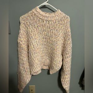 Super soft long sleeve cropped knit sweater